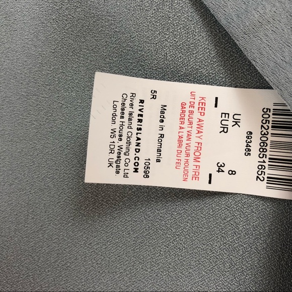 River Island Long Open Front Gray Silver Duster - Picture 12 of 14